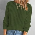 thumbnail image 2 of Womens Fall Fashion 2023 Fall Sweaters for Women 2023 Long Sleeve Crewneck Knit Hollow Out Sweaters Solid Color Casual Comfy Pullover Tops, 2 of 7