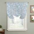 thumbnail image 2 of Gray Blue Dandelion Tie Up Curtains 45 Inches Long, Kitchen Window Curtains Over Sink, Spring Flowers Modern Minimalist Small Window Curtains Shade Balloon Curtains Valances for Bedroom/Cafe 34"x45", 2 of 8