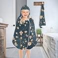 thumbnail image 4 of Flowers on Green Background Hooded Beach Towel Kids Bath Towels Quick Dry for Pool Swiming 50" x 23.5" Microfiber Soft Bathrobe, 4 of 7