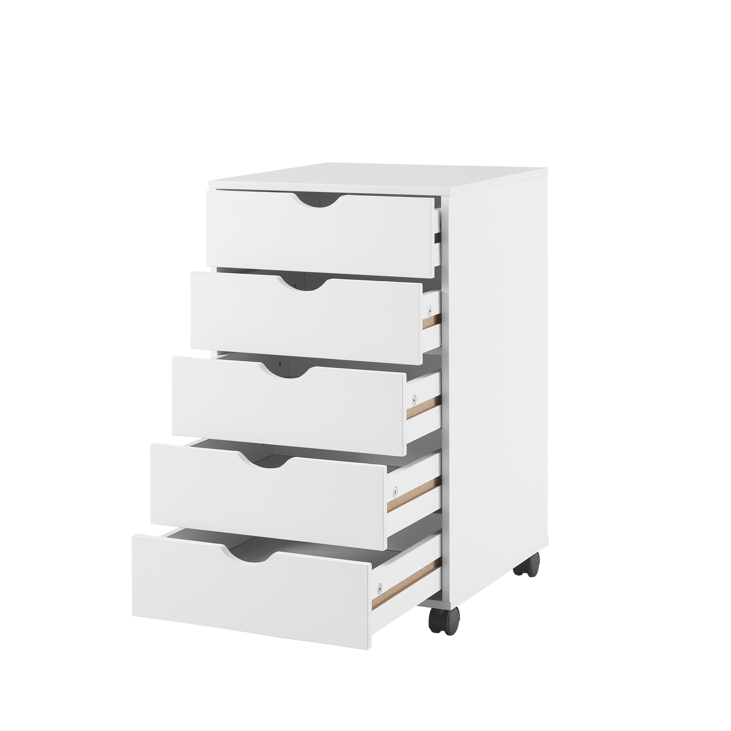 Craft Storage Cabinet for Sewing Table / Desk, 5 Draw Rolling Craft Storage  Drawers-Color:White