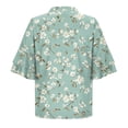 thumbnail image 4 of Womens Tops Dressy Casual Ruffle 3/4 Sleeve V Neck Double Chiffon Blouses Tops 2026 Spring Summer Outfits, 4 of 7