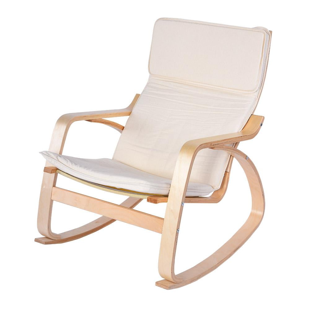 WALFRONT Comfortable Relaxing Chair Birch Wood Relax Armchair Modern