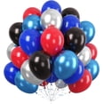 thumbnail image 1 of Yanonmyfd 60PC Rainbow Balloons Set, Colorful Balloons, 12 Inch Bright Color Yellow Orange Hot Pink Teal Blue Confetti Balloon Helium for Rainbow Wedding Day Birthday Party decorations,Red Black Blue, 1 of 30