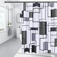 thumbnail image 2 of Shower Curtain Dark Grey, Black Shower Curtain for Bathroom,Grey and White Bathroom Shower Curtain Set Water Repellent and Washable Bath Curtain with Modern Style for Hotels Bathtubs,72x72, 2 of 6