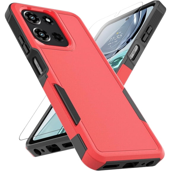 HCTian for Motorola Moto G 2026 / Moto G 2025 / Moto G Play 2026 Case: Dual Layer Protective Heavy Duty Cell Phone Cover Shockproof Rugged with HD Screen Protector - Military Protection Bumper Tough