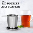 thumbnail image 4 of Yoassi Colador de Malla para Infusor de Té Extra Fino de Acero Inoxidable 18/8 con Gran Capacidad y Tamaño Perfecto Asas Dobles para Colgar en Teteras Tazas Tazas para Empinar Té y Café de Hojas Suelt, 4 of 6