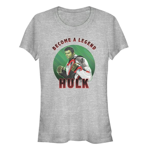 Junior's Marvel Avengers: Endgame Hulk Legend  Graphic Tee Athletic Heather Small
