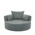 thumbnail image 4 of Accent Barrel Chair, 360° Swivel Round Sofa Chair with 3 Pillows, Upholstery Sofachair Leisure Club Chaise Armchair For Living Room Apartment Home Office, 4 of 9