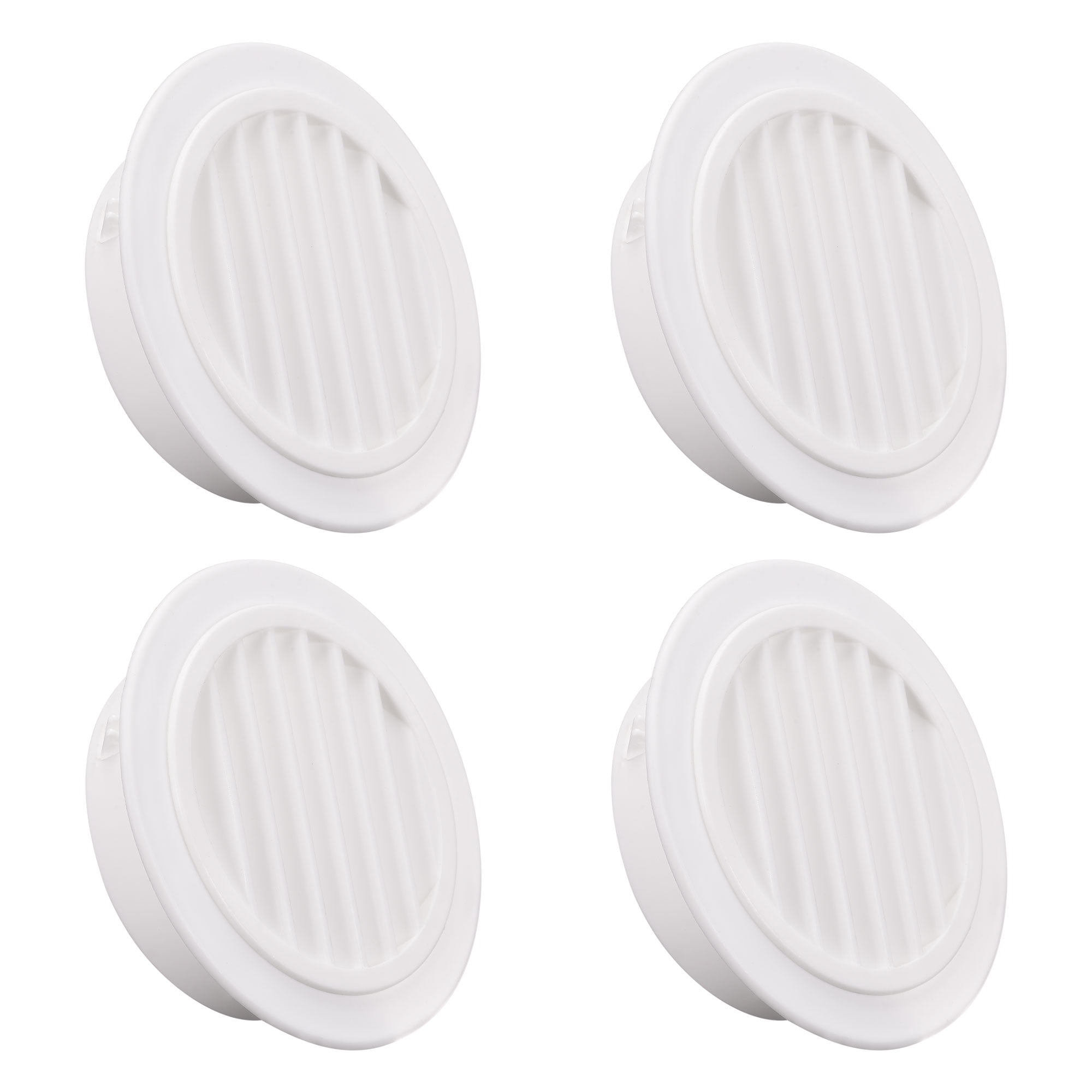 Unique Bargains Round Vent Cover ABS Plastic Adjustable Air Vent Cover White 4pcs 2.68" x 1.34