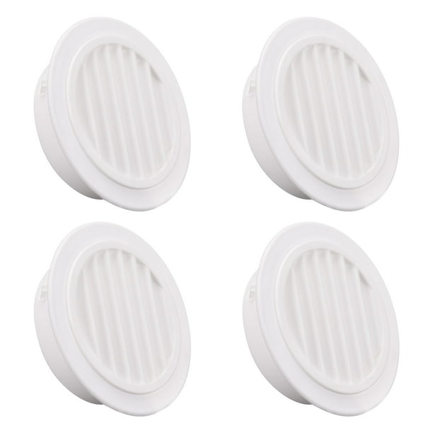 Round Vent Cover, ABS Plastic Adjustable Air Vent Cover White for 1.6" 2" Dia Hole 4pcs