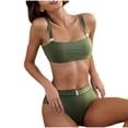 thumbnail image 4 of UTSJKR Womens High Waisted Bikini Sets Tummy Control Swimsuits Two Piece Sexy Bathing Suit Casual Loose Swimsuit Trendy Green M, 4 of 8