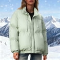 thumbnail image 2 of Kilaqueen Quilted Puffer Jacket for Women Long Sleeve Solid Color Full Zipper Padded Coat with Pockets 2025 Winter Warm Outerwear, 2 of 6
