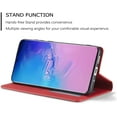 thumbnail image 4 of Premium PU Leather Flip Folio Case for Samsung Galaxy S20 Plus, Protective Case with Kickstand Card Slot Magnetic Closure Shockproof Wallet Cover for Samsung Galaxy S20 Plus - Red, 4 of 14