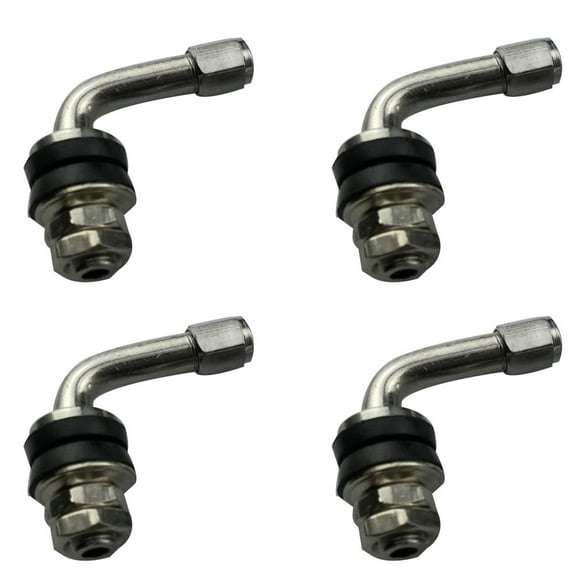 AOKID Wheel Tire Tyre Valve Stems,4Pcs Right Angle Chrome Metal Car Motorcycle Wheel Tire Tyre Valve Stems Bolt