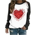 thumbnail image 2 of Qertyioot Chandail en Molleton de la Saint-Valentin pour Femmes, Blouse à Manches Longues Imprimée Col Rond Tunique Décontractée, 2 of 3