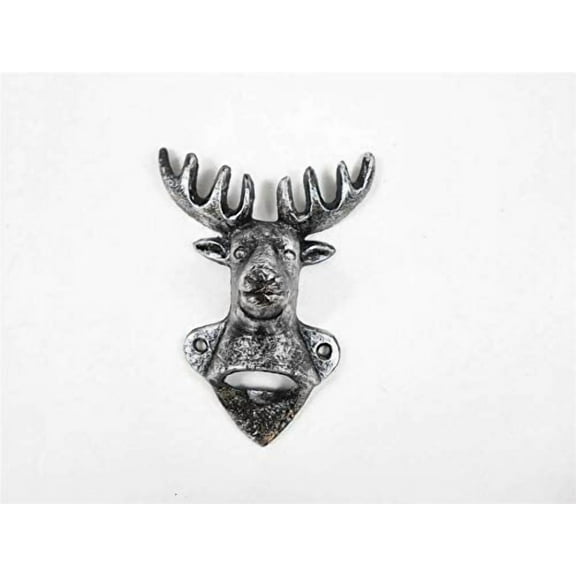 Hampton Nautical Rustic Silver Cast Iron Deer Bottle Opener 6‚Äù - Novelty Bottle Opener ‚Äì Cast Ir