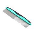thumbnail image 1 of Pet Grooming Comb Stainless Steel Rounded Teeth Rubber Handle For Dogs Removes Loose Undercoat, 1 of 4