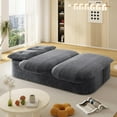 thumbnail image 3 of Modern Convertible Sofa Bed, Corduroy Upholstered Folding Sleeper Couch Loveseat For Living Room Apartment Office, 3 of 16