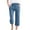 Blue, variant on Running Capris with Pockets New Capris Pants for Women Cotton Linen Casual Summer 2025 Straight Wide Leg Loose Drawstring Elastic Waist Cropped Trouser Blue 4XL