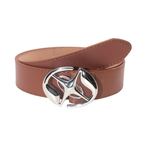 Cinturones de cuero sintético para hombre, cinturones de vestir informales, cinturones de mujer con hebilla de metal. Marron oscuro