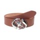 thumbnail image 1 of Cinturón de piel sintética para hombre y mujer, con hebilla de aleación, estilo informal Marron oscuro, 1 of 9