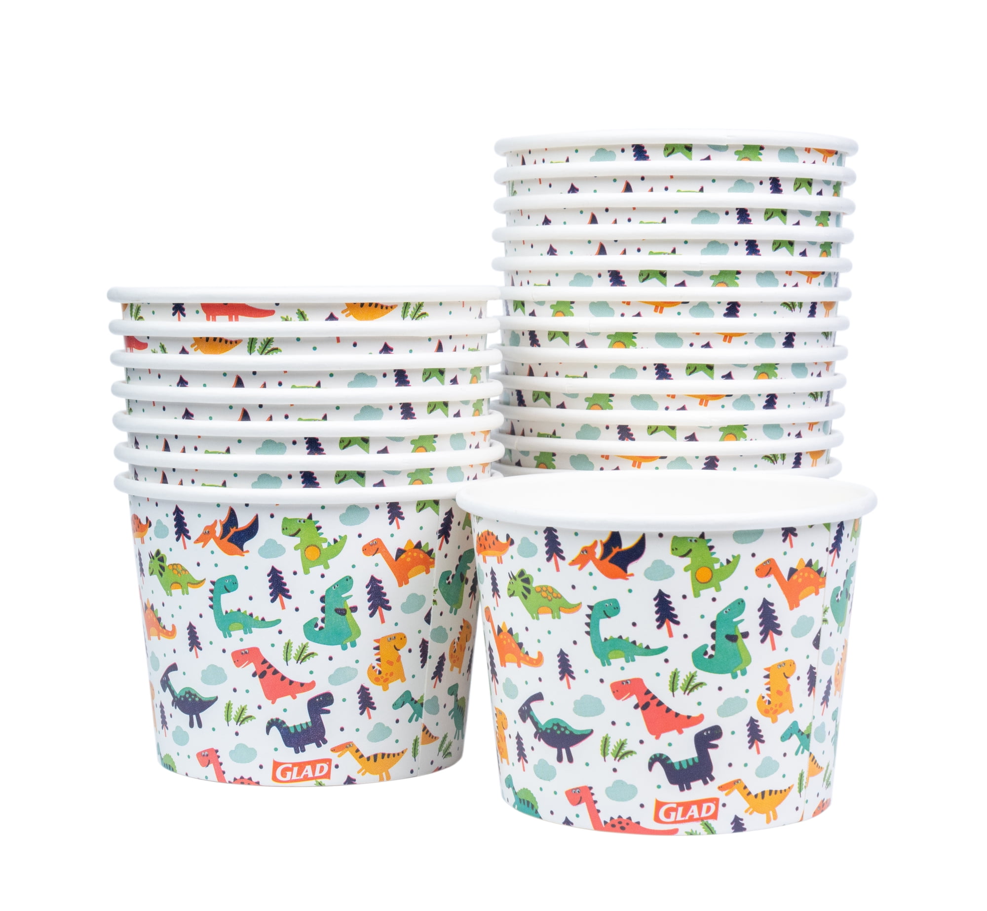 Glad Kids Dinosaur Paper Snack Bowls 12oz 20ct – Mess-Free