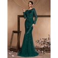 thumbnail image 3 of Lucyinlove-Vestidos de Noche de tul con lentejuelas para mujer, vestidos elegantes de manga larga, sirena de lujo, vestido Formal de dama de honor para fiesta de graduación, 2024, 3 of 5