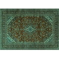 thumbnail image 1 of Ahgly Company Indoor Rectangle Persian Turquoise Blue Traditional Area Rugs, 2' x 5', 1 of 4