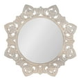 thumbnail image 6 of Kate and Laurel Meera Hand-Carved Wood Mirror, 28 Inch Diameter, Natural Wood, Traditional Starburst Mirror with Carved Frame Details and Decorative Bathroom Mirror Look, 6 of 9