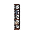 thumbnail image 6 of HomeStock Art Nouveau Allure Bookcase - Modern Design with Spacious Shelves, Enhance Your Home Decor with Style-Color:Black & Cherry,Size:5 Tier Corner Bookcase, 6 of 8