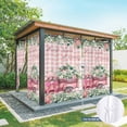 thumbnail image 6 of Outdoor Curtains for Patio Waterproof, Eucalyptus Trucks Outdoor Privacy Panels Grommet, Spring Farmhouse Floral Leaves Pink Plaid Blackout Outside Curtains for Porch/Cabana 54"x108", 2 Panels, 6 of 8