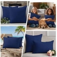 thumbnail image 4 of Navy Blue Pure Color Outdoor Pillow Covers 16x16 Set of 2,Waterproof Patio Throw Pillowcase Protectors,Aesthetics Contemporary Luxury Decorative Pillow Shams Cushion Covers for Seat Bed Couch Sofa, 4 of 8