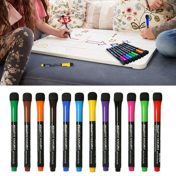 12 Colors Mirror Markers Erasable Whiteboard Pens Assorted Colors