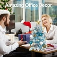 thumbnail image 7 of Topcobe 2 Ft Tabletop Mini Artificial Christmas Tree w/ Light & Xmas Ornaments for Desk Decor, Blue, 7 of 7