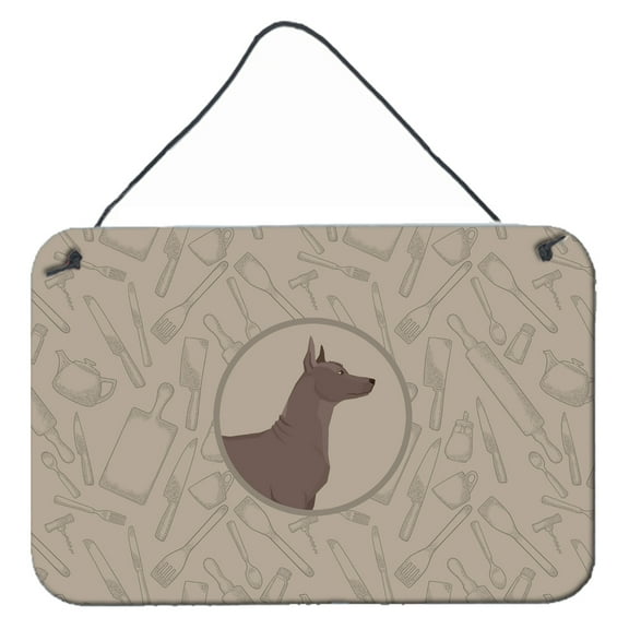 Carolines Treasures CK2217DS812 Mexican Hairless Dog Xolo In the Kitchen Wall or Door Hanging Prints  8x12 multicolor
