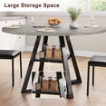 thumbnail image 2 of Behome 42” Round Dining Table for 4-6,Wooden Kitchen Table with Storage Shelf,Farmhouse Circle Tables for Dining Room, Living Room, 2 of 6