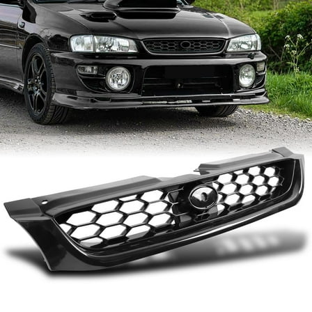 For  1997 1998 1999 2000 2001  Subaru Impreza 6th Front Bumper Grille Grill Mesh Kit Black