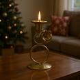 thumbnail image 5 of CuiLiyq Candlestick Holders, Christmas Decorations, Christmas Iron Metal Candlestick with Flower Decor, for Candlelight Dinner Holiday Decoration, 4.92 Inch, 5 of 6