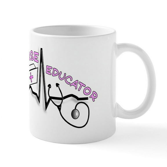 CafePress - Nurse Educator QRS Pink Mug - 11 oz Ceramic Mug - Novelty Coffee Tea Cup