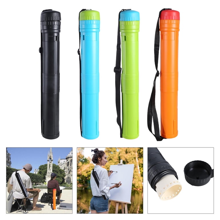 Telescoping Poster Tube Extendable Art Transport Tube With Strap - Adjustable From 17.3 To 29.7 Inches For Posters, Blueprints & Artwork