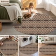 thumbnail image 5 of Round Rugs 3Ft, Brown Geometric Round Area Rug Washable Indoor Throw Carpet, Southwestern Ethnic Vintage Small Non Slip Circle Rug for Bedroom Living Room Home Decor Aesthetic, 5 of 8