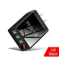 thumbnail image 2 of Pantalla digital 3USB Carga rápida rápido Enchufe de carga Adaptador de corriente USB Cabezal de carga portátil para carga de viaje Negro Hugo Carga rápida, 2 of 5