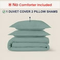 thumbnail image 2 of Kotton Culture 3Pc Oversized King Size Duvet Cover Set 100% Egyptian Cotton Sateen 600 TC Ultra Soft Premium Durable Comforter Cover Zipper Closure & Corner Ties, Aqua Green, 2 of 4
