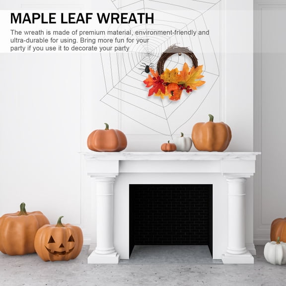 TABLZONE Season Party Decor Wreath Maple Leaf Wreath Orange