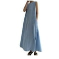 thumbnail image 1 of Robe en Lin de Coton Plissé Col Rond Décontractée et Sans Manches pour Femmes, 1 of 9