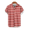 thumbnail image 4 of Ashirexll Button up Shirt Men, Big and Tall Shirts for Men, Summer Casual Shirts Fashion Turndown Collar Striped Short Sleeve Button Shirts Plus Size, 4 of 6