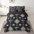 thumbnail image 2 of Homewish Retro Bull Skull 7 Pieces Bedding Comforter Set,Boho Tribal Full Bedding Set,Black Brown Fitted Sheet Flat Sheet For Boys Kids,Breathable Home Decor Reversible, 2 of 8