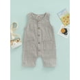 thumbnail image 2 of Bagilaanoe Newborn Baby Boy Jumpsuit 6 12 18 24 Months Infant Outfit Sleeveless Button Down One Piece Romper Playsuit Summer Clothes, 2 of 8