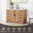 thumbnail image 5 of Gavino 48" Wood Vanity in Light Brown with Composite Stone Top and Mirror, 5 of 17