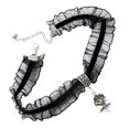 thumbnail image 4 of Collar con diseño de rosa láser para mujer, cadena de clavícula con personalidad única, color negro, 4 of 8